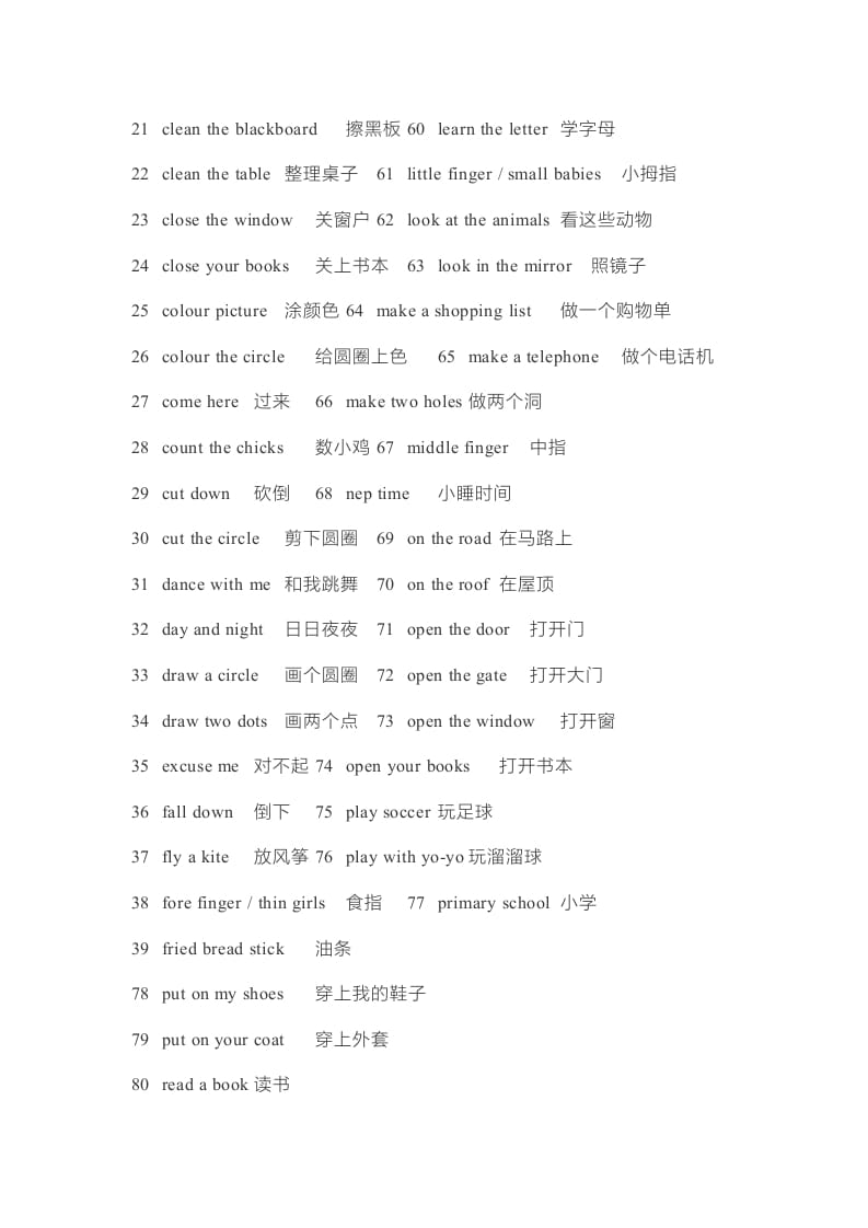 图片[2]-二年级英语上册单词表（人教版一起点）-清风学科网
