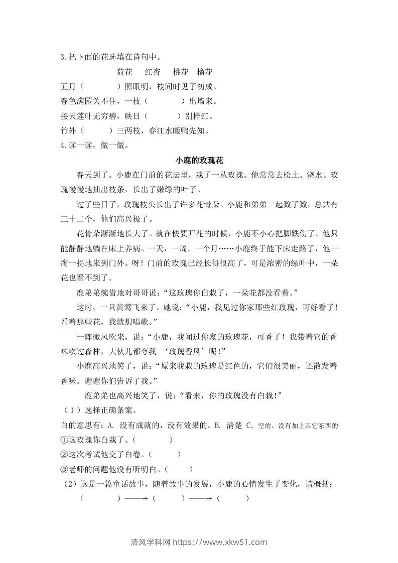 图片[2]-二下语文：第三课时练-清风学科网